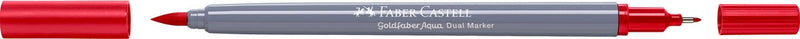 Faber-castell - duo aquarel marker - goldfaber - geraniumrood fel 121 - brush 0,6mm - fc-164621