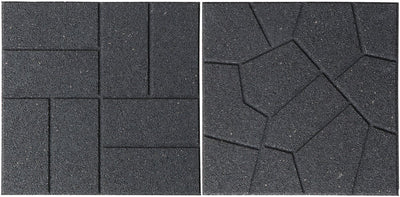 Nature - tuintegel - grijs - rubber - betegeling omkeerbaar motief - h1,5 x 40 x 40cm