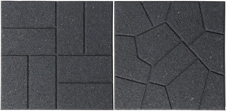 Nature - tuintegel - grijs - rubber - betegeling omkeerbaar motief - h1,5 x 40 x 40cm