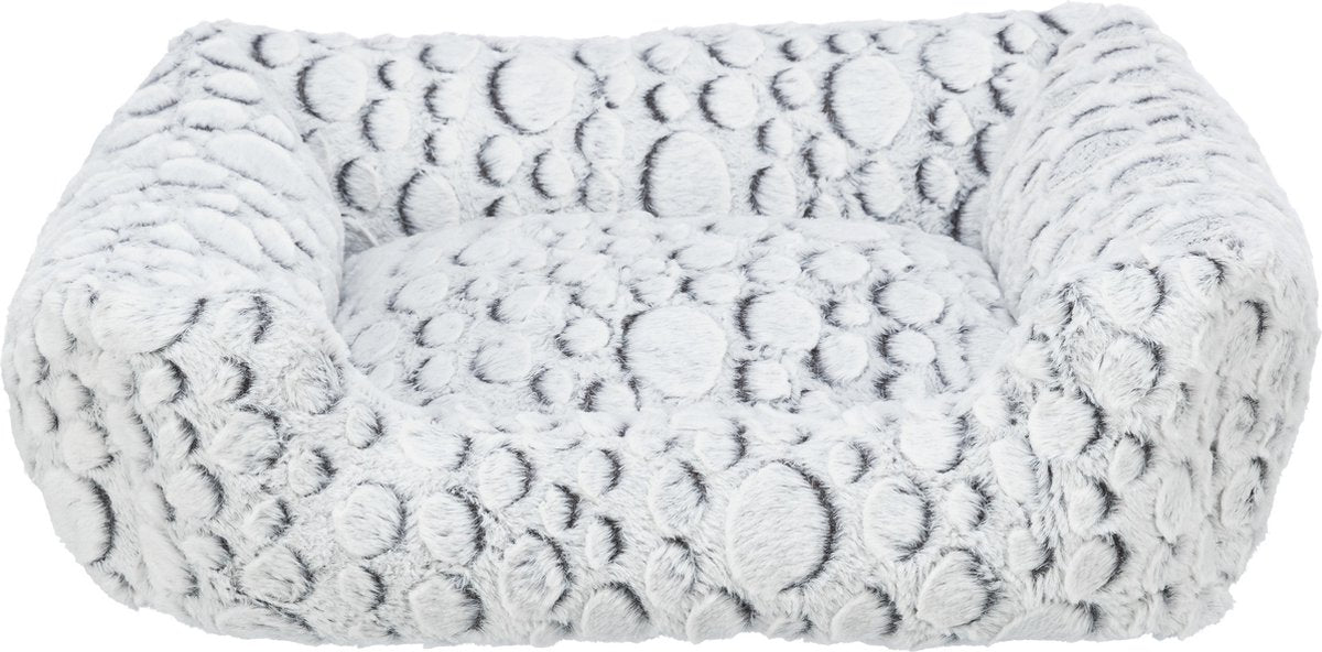 Trixie - hondenmand - mand mila - hoekig - pluche - wit grijs - 50x40 cm