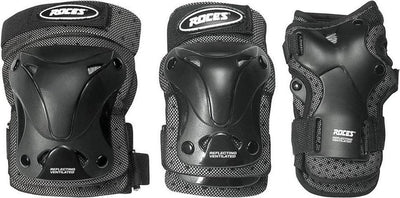 Roces - ventilated skatebescherming 3-pack - extra luchtig lichtgewicht - volwassenen - zwart - maat s