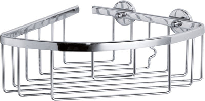 Tesa® aluxx hoek douche- badmand, hoogglans verchroomd aluminium, zelfklevend
