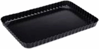 Point-virgule geribde taart- quichevorm - anti-aanbaklaag - losse bodem - 31x21x3cm