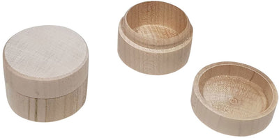 Playwood houten speelgoed kistje rond beukenhout naturel 5,8 cm.