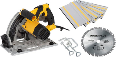 Powerplus elektrische invalzaag powx0562 - 1200w gereedschap, ø165mm - zijgeleider - met 11 acc.