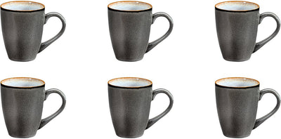 Medard de noblat - shadow aqua - beker 30 cl - 6 delig - stoneware
