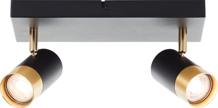 Brilliant vigolo - plafondspot - gu10 2x5w - 3000k - zwart goud