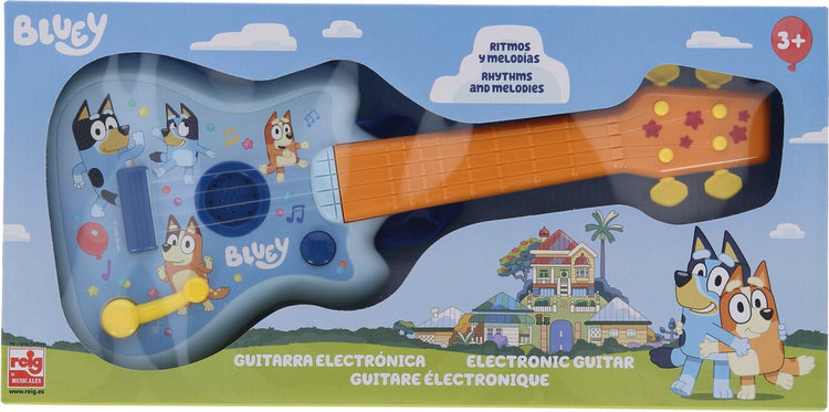 Bluey elektronische gitaar - met 4 snaren, versterker en geluidseffecten