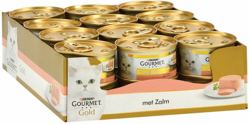 Gourmet gold mousse - kattenvoer natvoer - zalm - 24 x 85 g