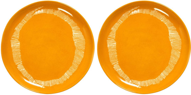 Serax - ottolenghi feast - bord m - geel wit - 22 ø - 2 stuks