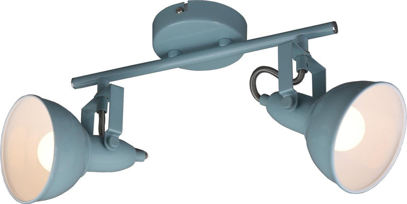 Briloner soft - plafond spot 2-lichts - plafondlamp - draai- en zwenkbare - retro vintage uitvoering - fitting: e14 max. 40 watt - metaal - afmetingen: 30,4x10x18,1 cm - kleur: mintwit