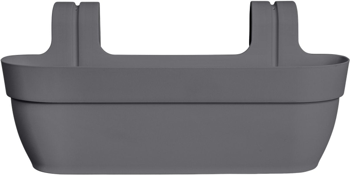 Elho vibia campana easy hanger xl 58 - plantenbak voor balkon - balkonbak - 100% gerecycled plastic - l56 x b26.8 x h23.7 cm - antraciet