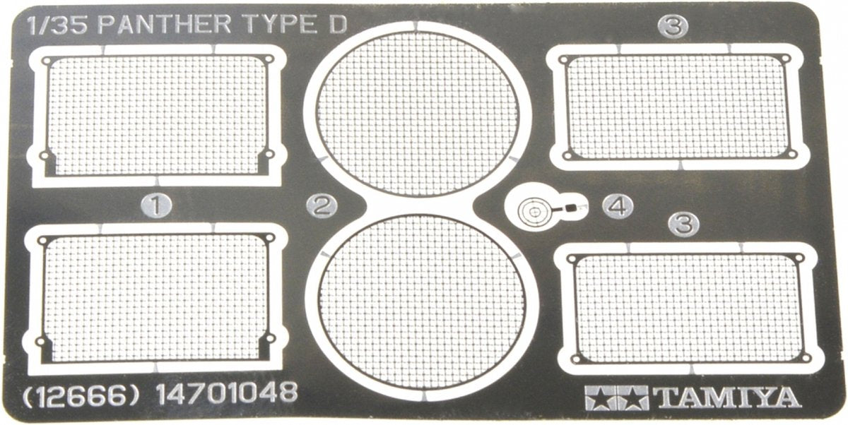Tamiya modelbouwdecoratie - 12666 panther d. - photo-etched grille set photo-etch