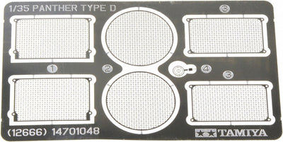 Tamiya modelbouwdecoratie - 12666 panther d. - photo-etched grille set photo-etch