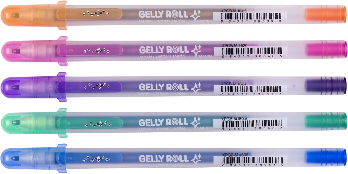 Sakura gelschrijver gelly roll silver shadow set à 5 kleuren