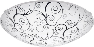 Eglo margitta 1 - wand plafondlamp - 1 lichts - ø315mm. - wit, zwart, helder