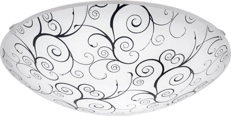 Eglo margitta 1 - wand plafondlamp - 1 lichts - ø315mm. - wit, zwart, helder