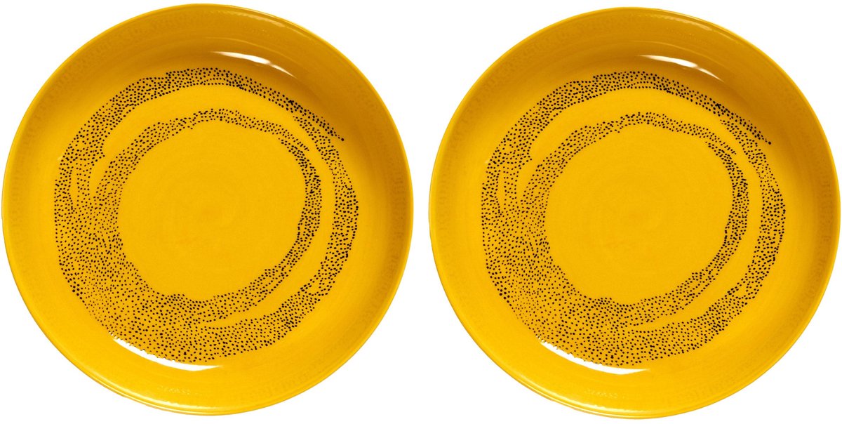 Serax - ottolenghi feast - bord - geel zwart - 22 ø - 2 stuks