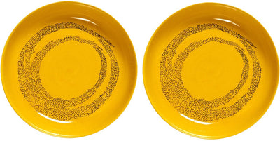 Serax - ottolenghi feast - bord - geel zwart - 22 ø - 2 stuks