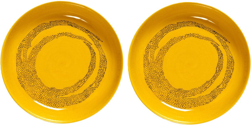 Serax - ottolenghi feast - bord - geel zwart - 22 ø - 2 stuks