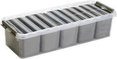 Sunware - q-line opbergbox met 7 bakjes 3,5l transparant metaal