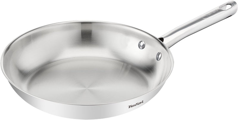 Tefal duetto on b8660434 – braadpan – 24cm – inductiegeschikt – knapperig bakresultaat – premium roestvrij staal – geklonken handgrepen – koekenpan