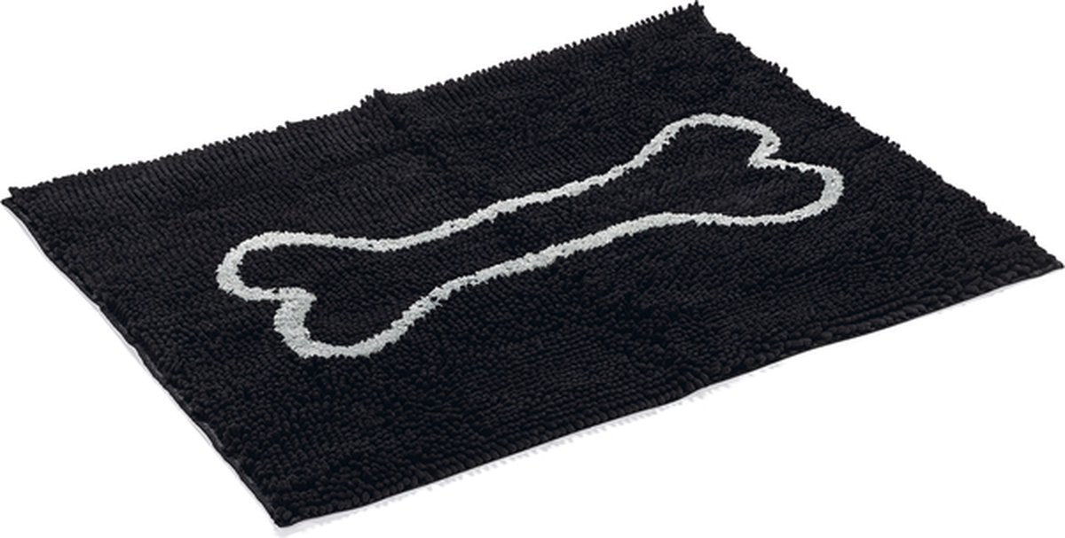 Dog gone smart dirty dog droogloopmat hond - dierenmat - zwart - 88 x 68 cm