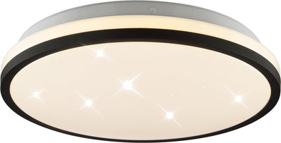 Brilliant taya - plafondlamp - ø 28 cm - led 12w - 1600lm - 2700k 4000k 6500k - ip44 - zwart wit