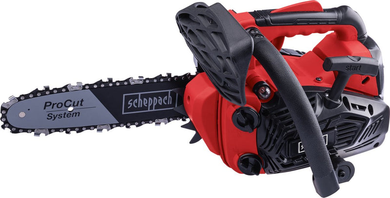 Scheppach kettingzaag benzine pcs26 - 25.4cc 2-takt - 0.95pk 0.7kw - 25cm zaagblad - 20cm zaagdiameter - 0,23l tankvolume - easy start
