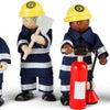 Tidlo houten poppenhuis poppen brandweermannen, 4st.