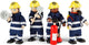Tidlo houten poppenhuis poppen brandweermannen, 4st.