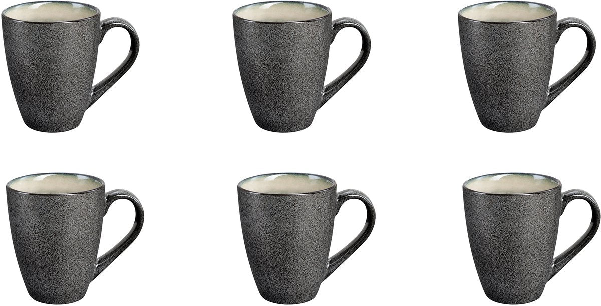 Medard de noblat - shadow nacre - beker 30 cl - 6 delig - stoneware