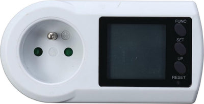 Profile energiemeter stopcontact - verbruiksmeter - lcd display - wit - penaarde