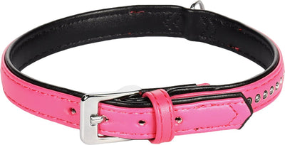 Flamingo monte carlo gevoerd - halsband honden - halsband monte carlo roze l 33-37cm 16mm - 1st - 126398 - 1st
