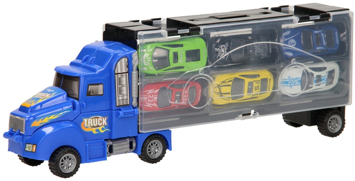 Lobbes speelgoed bv opberg autotransporter - blauw