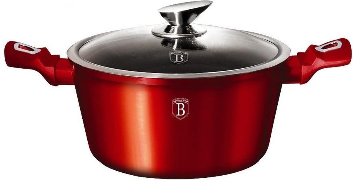 Berlinger haus braadpan burgundy 2,2 liter 20 cm aluminium rood