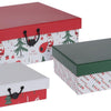 Koopman geschenkdozenset kerst cadeauverpakking karton set van 3 multicolor.