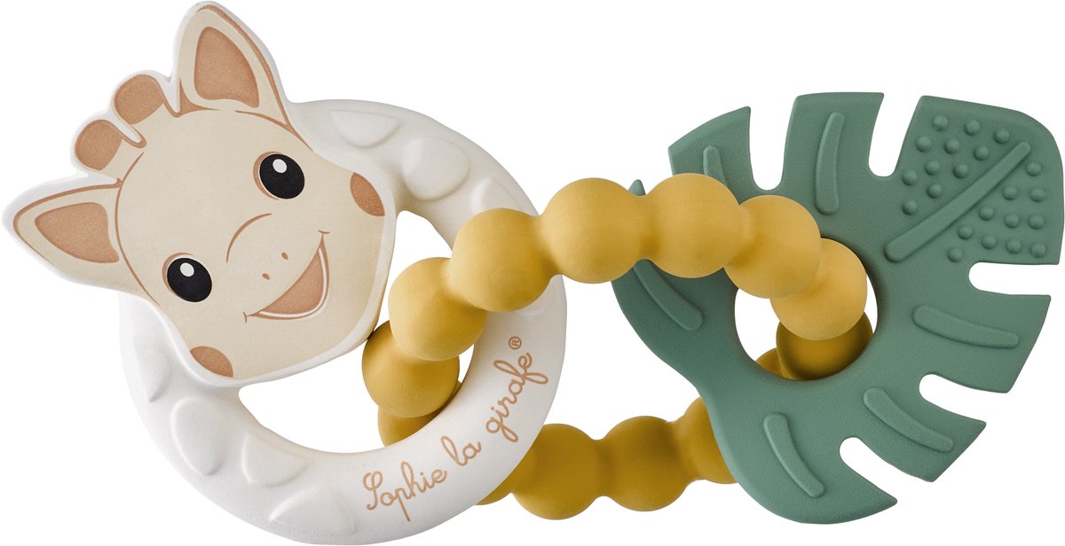 Sophie de giraf tropical bijtring – natuurlijk rubber – verschillende structuren en hardheden – ergonomisch design – vanaf +0 maanden – in witte geschenkverpakking