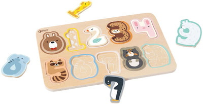 Classic world houten cijfer puzzel educatief speelgoed 10 stukjes.