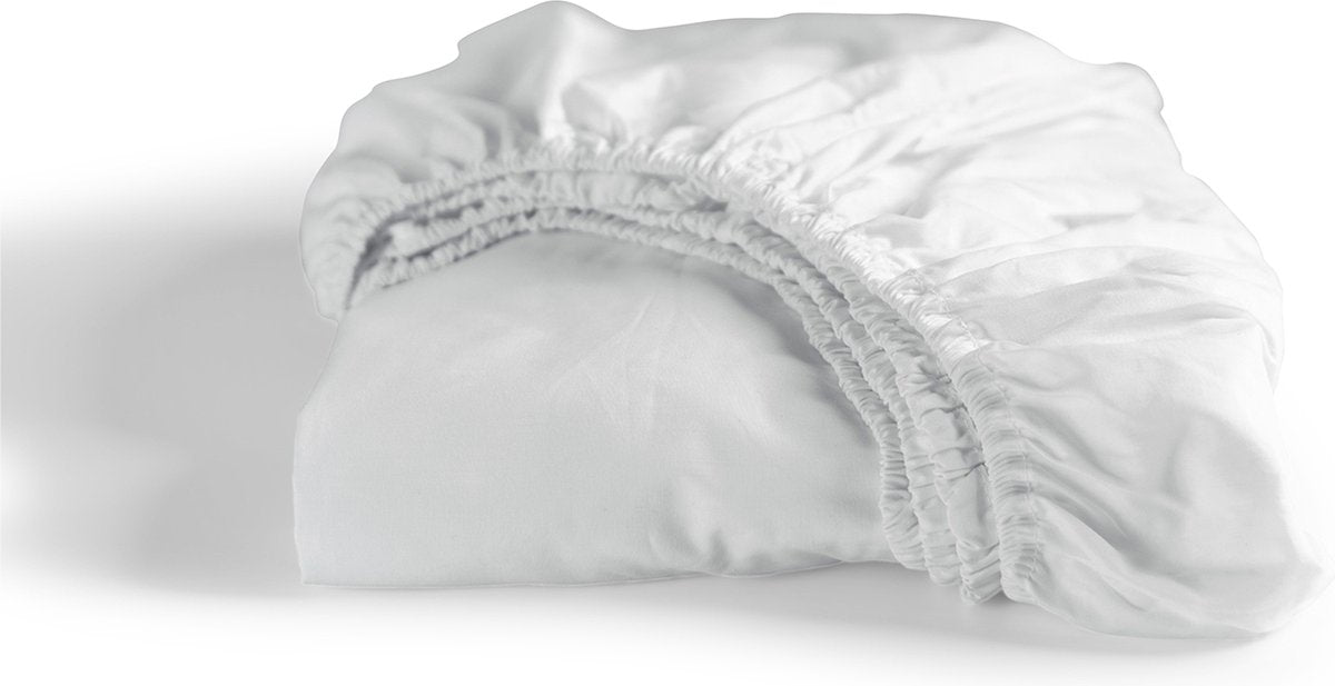 Cinderella - weekend - hoeslaken - lits-jumeaux - 100% katoen - 160x200 cm - tot 25 cm matrashoogte - wit