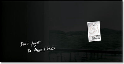 Sigel glasmagneetbord - artverum - 91x46cm - zwart - si-gl145