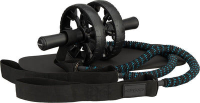 Avento heavy duty power ab roller met weerstandsbanden - buikspierwiel - zwart
