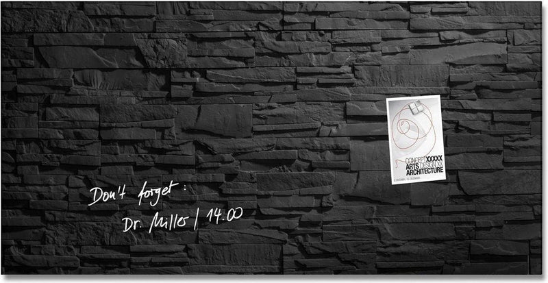 Sigel glasmagneetbord - artverum - 91x46cm - antraciet leisteen - si-gl149