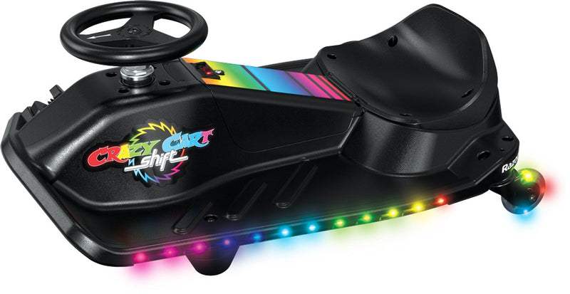 Razor crazy cart shift lightshow - skelter - zwart - elektrisch drift - led verlichting - voor kinderen - tot 54 kg - vanaf 6 jaar