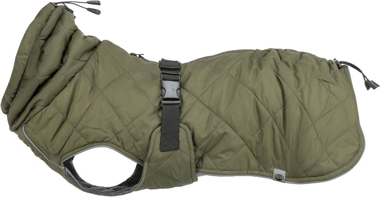 Trixie hondenjas - olijfgroen 55cm - waterdicht, verstelbaar, fleece voering