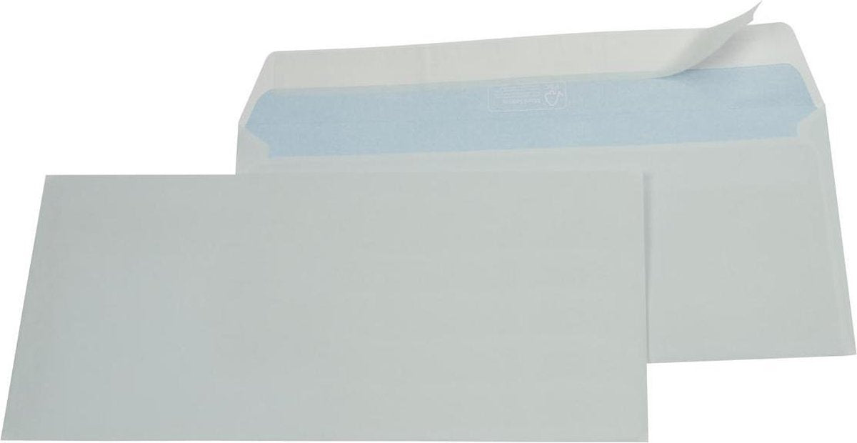 Gallery witte enveloppen - 114 x 229 mm - 500 stuks - str zv 80