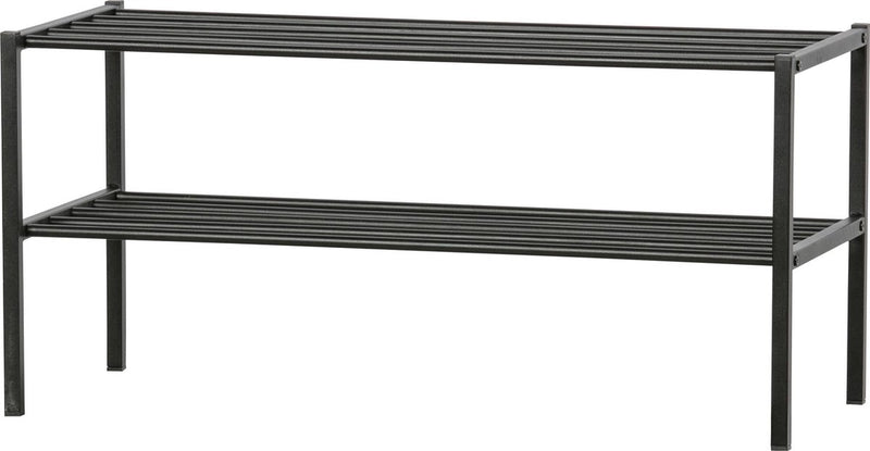 Woood ferro schoenenrek - metaal - zwart - 40x85x35
