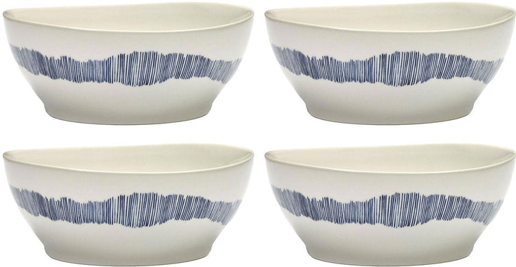 Serax - ottolenghi feast - kom l - wit blauw - 18 ø - 4 stuks
