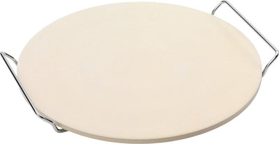 Point-virgule - pizzasteen - cordieriet - met metalen houder - geschikt voor barbecue - 34cm