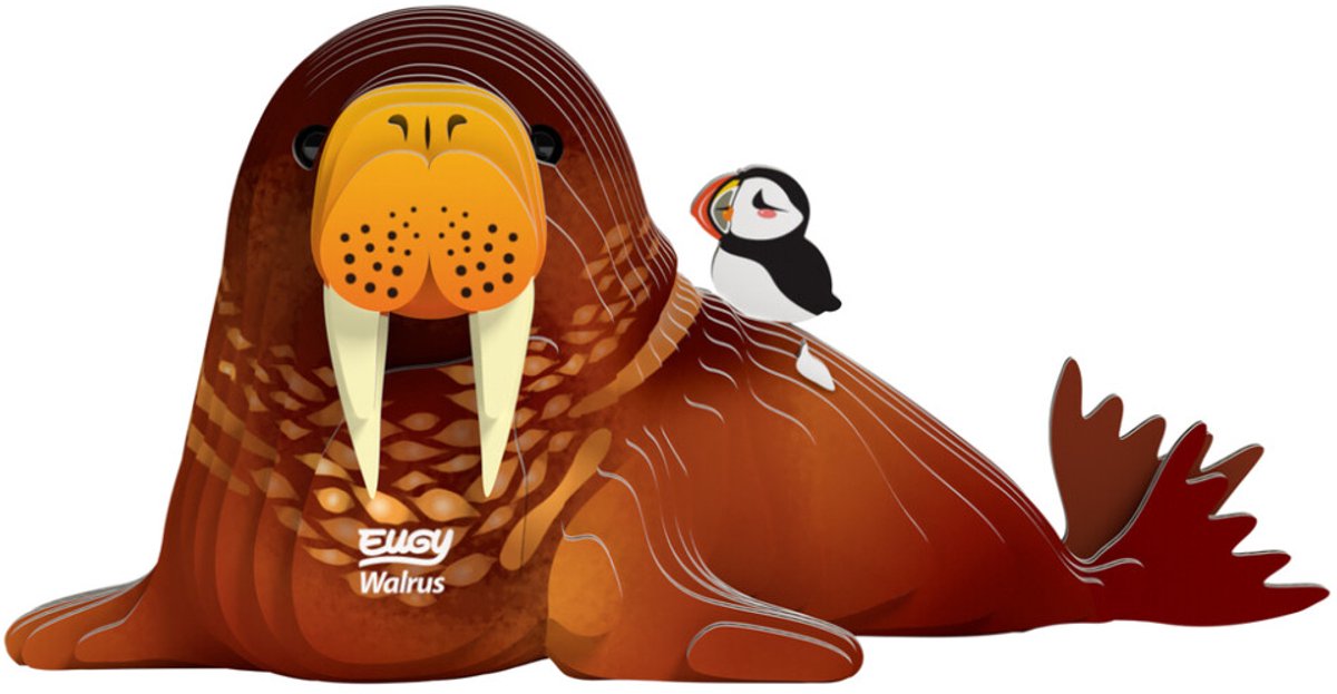Eugy 3d puzzel - walrus - zeedieren - duurzaam - verzamel ze allemaal - 6 jaar